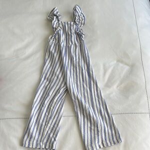 Striped Blue and White Kids Jumpsuit